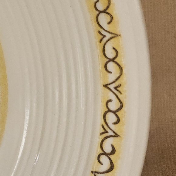 VTG Max Schonfeld Kilns Of MS Sierra Ironstone Dinner Plate Yellow Floral 70s - Picture 11 of 12